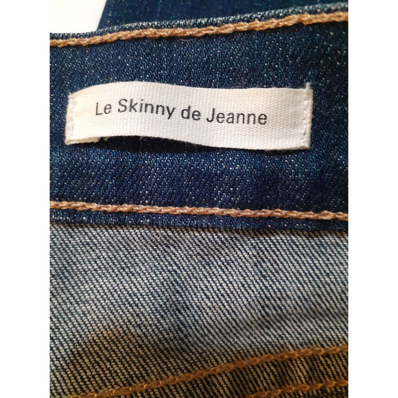 FRAME Dark Wash Destressed‎ Ripped Jeans Size 27 Le Skinny De Jeanne - Picture 7 of 9